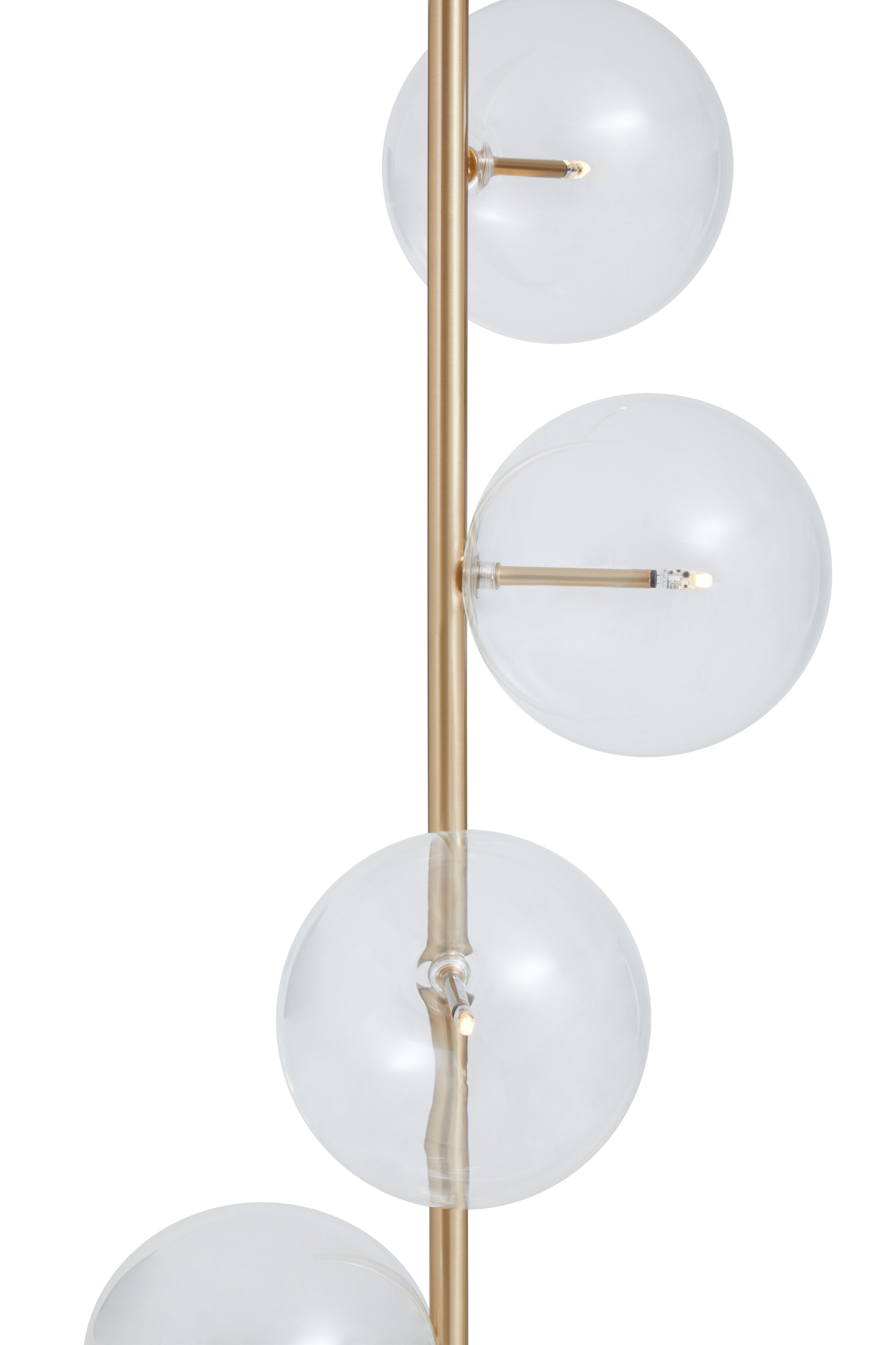 Abira Five Bulb White Marble Base Floor Lamp